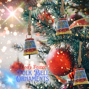 Cody Foster Bell Ornament Henna Folk Old Fashioned Colorful Art Rope String, One